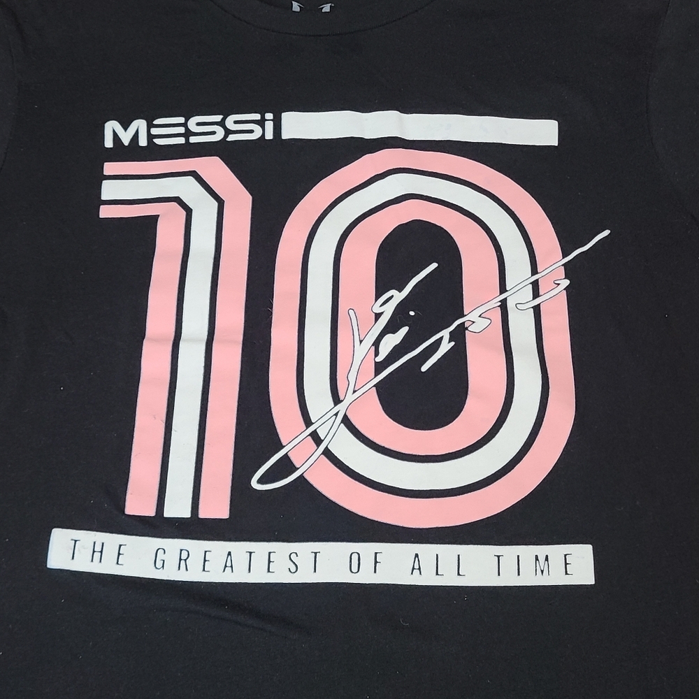 Lionel Messi Miami FC soccer club "Greatest off all Time" T shirt size L